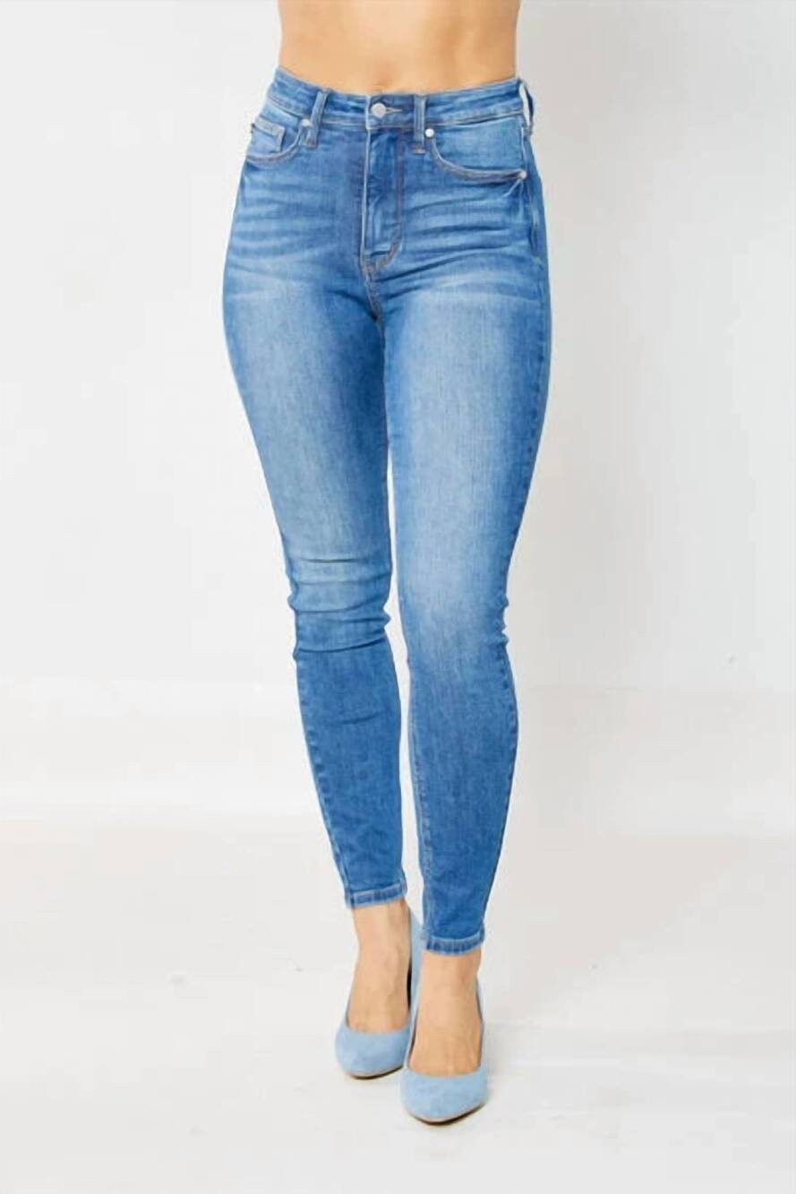 NEW JUDY BLUE high waist tummy control classic skinny jeans in blue